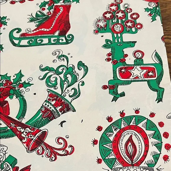 Festive Vintage Christmas Wrapping Paper Set 7 Pices - Picture 11 of 12